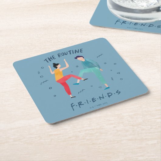 FRIENDS™ | Die Routine Rechteckiger Pappuntersetzer (angewinkelt)