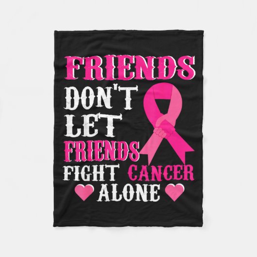 Friends Don't Fight Alone Breast Cancer Awareness  Fleecedecke (Vorderseite)