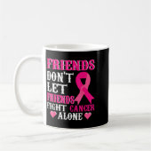 Friends Don't Fight Alone Breast Cancer Awareness  Kaffeetasse (Links)