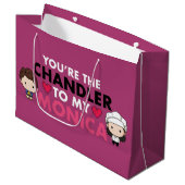 FRIENDS™ | Du bist der Chandler für meine Monica Große Geschenktüte (Vorderseite Schrägansicht)