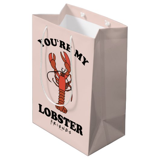 FRIENDS™ | Du bist mein Hummer - Klassische Typogr Mittlere Geschenktüte (Rückseite Schrägansicht)