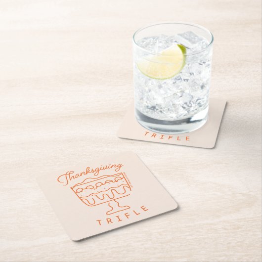 FRIENDS™ | Erntedank Trifle Rechteckiger Pappuntersetzer (Vor Ort)