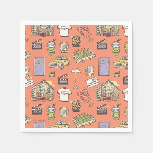FRIENDS™ Farbige Icons Muster Serviette (Vorderseite)