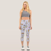 FRIENDS™ Farbiges Cartoon-Muster Capri Leggings (Vorderseite)