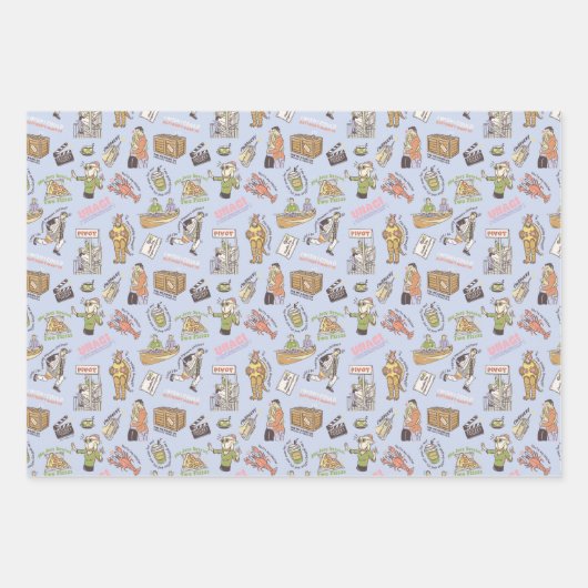 FRIENDS™ Farbiges Cartoon-Muster Geschenkpapier Set (Vorderseite)