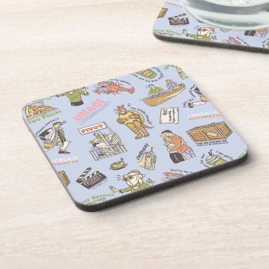 FRIENDS™ Farbiges Cartoon-Muster Getränkeuntersetzer (Linke Seite)