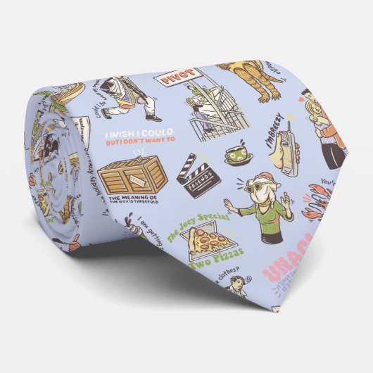 FRIENDS™ Farbiges Cartoon-Muster Krawatte (Gerollt)
