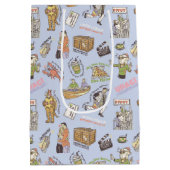 FRIENDS™ Farbiges Cartoon-Muster Mittlere Geschenktüte (Rückseite)