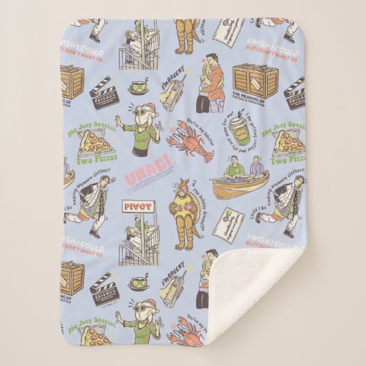 FRIENDS™ Farbiges Cartoon-Muster Sherpadecke (Vorderseite)
