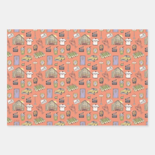 FRIENDS™ Farbiges Icons-Muster Geschenkpapier Set (Vorderseite 2)