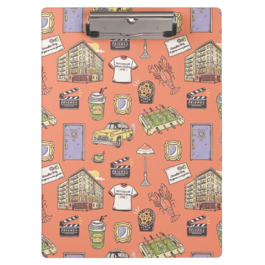 FRIENDS™ Farbiges Icons-Muster Klemmbrett (Vorderseite)