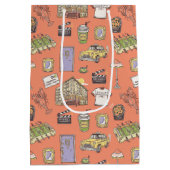 FRIENDS™ Farbiges Icons-Muster Mittlere Geschenktüte (Rückseite)