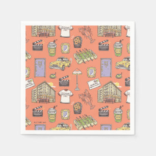 FRIENDS™ Farbiges Icons-Muster Serviette