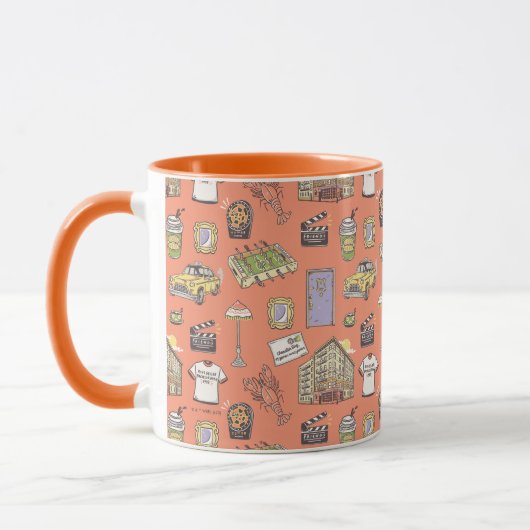 FRIENDS™ Farbiges Icons-Muster Tasse (Links)