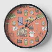 FRIENDS™ Farbiges Icons-Muster Uhr (Vorderseite)