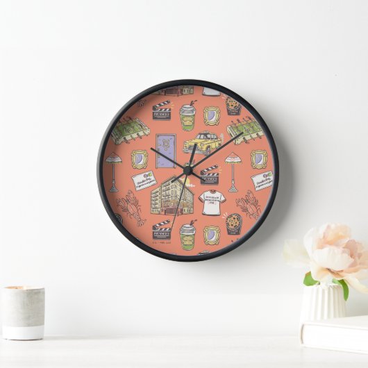 FRIENDS™ Farbiges Icons-Muster Uhr (Zuhause)