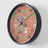 FRIENDS™ Farbiges Icons-Muster Uhr (Winkel)