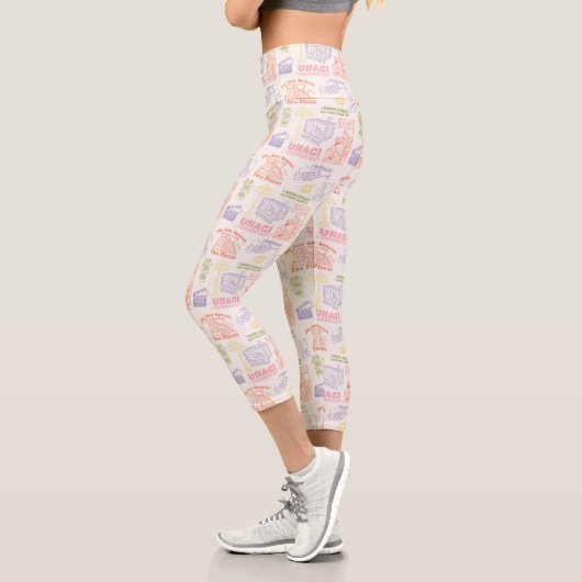 FRIENDS™ Farbiges Quotes-Muster Capri Leggings (Links)