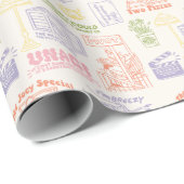 FRIENDS™ Farbiges Quotes-Muster Geschenkpapier (Rolleneckpunkt)