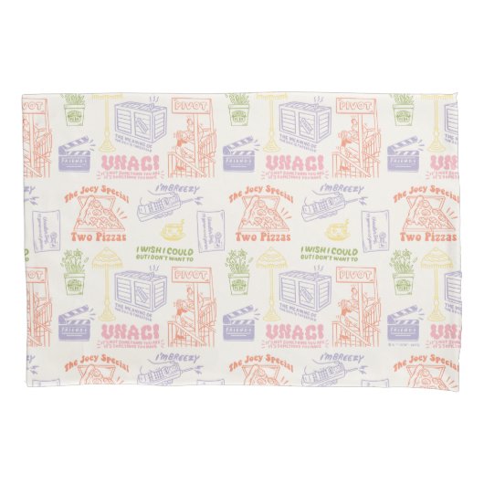 FRIENDS™ Farbiges Quotes-Muster Kissenbezug (Vorderseite)