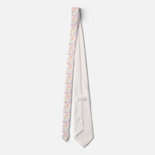 FRIENDS™ Farbiges Quotes-Muster Krawatte (Rückseite)