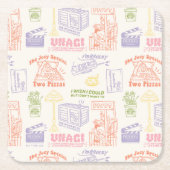 FRIENDS™ Farbiges Quotes-Muster Rechteckiger Pappuntersetzer (Vorderseite)