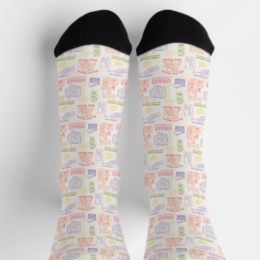 FRIENDS™ Farbiges Quotes-Muster Socken (Oben)