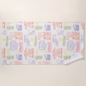 FRIENDS™ Farbiges Quotes-Muster Strandtuch (Vorderseite)