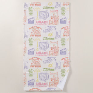 FRIENDS™ Farbiges Quotes-Muster Strandtuch