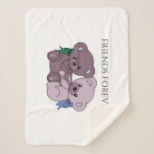 'FRIENDS FOREVER' Bär Sherpa weiche Decke. Sherpadecke (Vorderseite)