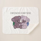 'FRIENDS FOREVER' Bär Sherpa weiche Decke. Sherpadecke (Vorderseite (Horizontal))