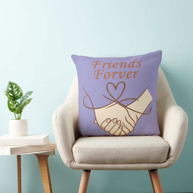 Friends Forever Heartline Art Throw Pillow Kissen (Stuhl )