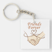 Friends Forever Holding Hands Square Keychain Schlüsselanhänger (Vorderseite)