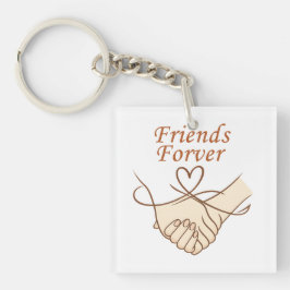 Friends Forever Holding Hands Square Keychain Schlüsselanhänger