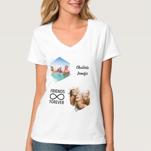 Friends forever infinity photo names T-Shirt (Vorderseite)