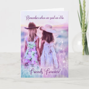 Friends Forever Two Little Cowgirls in Lavender Karte