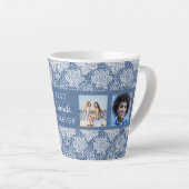 Friends Foto Collage Blue Denim Lace Milchtasse (Rechte Ecke)