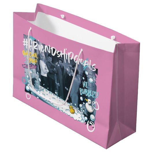 FRIENDS™ | Freundschaftsziele Große Geschenktüte (Vorderseite Schrägansicht)