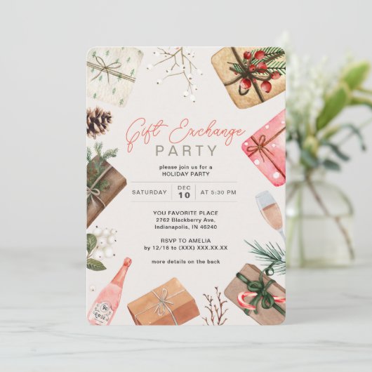 FriendS Geschenkbörse Feiertag Party Einladung (Stehend Vorderseite)