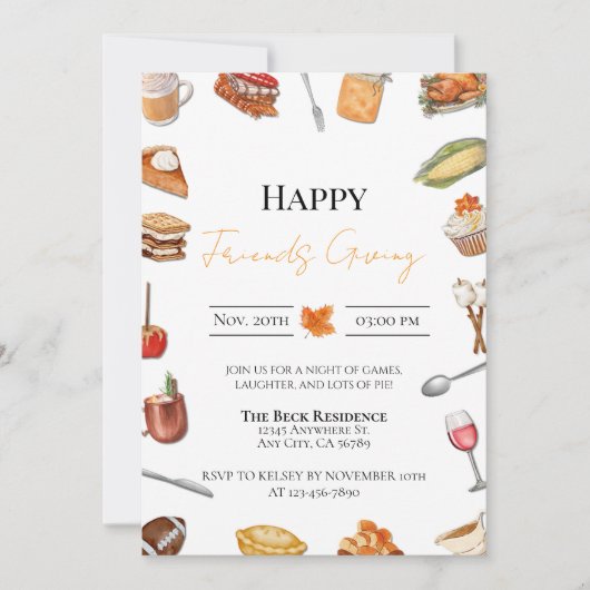 Friends Giving Invitation Einladung (Vorderseite)