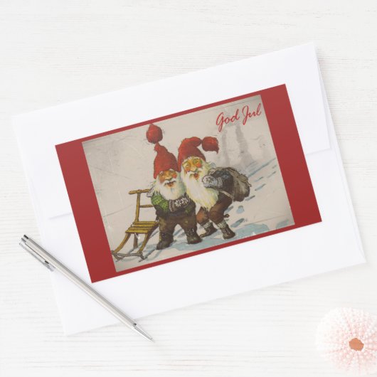 Friends Gnome Rechteckiger Aufkleber (Umschlag)