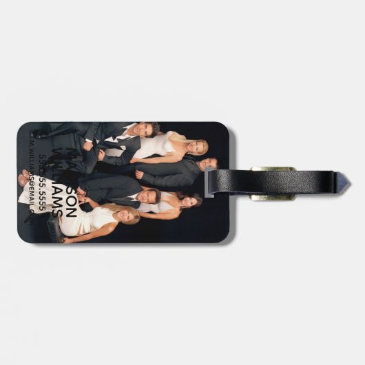 FRIENDS™ | Gruppe in Schwarz-Weiß-Form Gepäckanhänger (Rückseite horizontal)