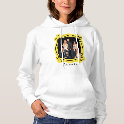 FRIENDS™ | Gruppe in Schwarz-Weiß-Form Hoodie (Vorderseite)