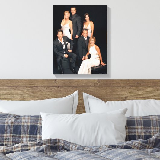 FRIENDS™ | Gruppe in Schwarz-Weiß-Form Leinwanddruck (Insitu (Schlafzimmer))