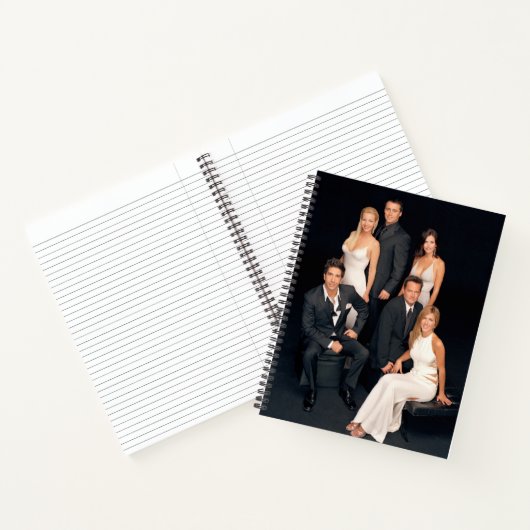 FRIENDS™ | Gruppe in Schwarz-Weiß-Form Notizblock (Innenseite)