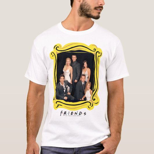 FRIENDS™ | Gruppe in Schwarz-Weiß-Form T-Shirt (Vorderseite)