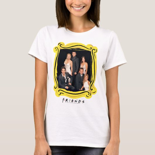 FRIENDS™ | Gruppe in Schwarz-Weiß-Form T-Shirt (Vorderseite)