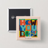 FRIENDS™ | How You Doin' - Lebendiges Grafikdesign Button (Vorne & Hinten)