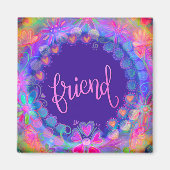 Friends Hübsche Lila Blumeninspirivity Magnet (Vorne)