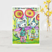 Friends in a Pixie Garden Karte (Gelbe Blume)